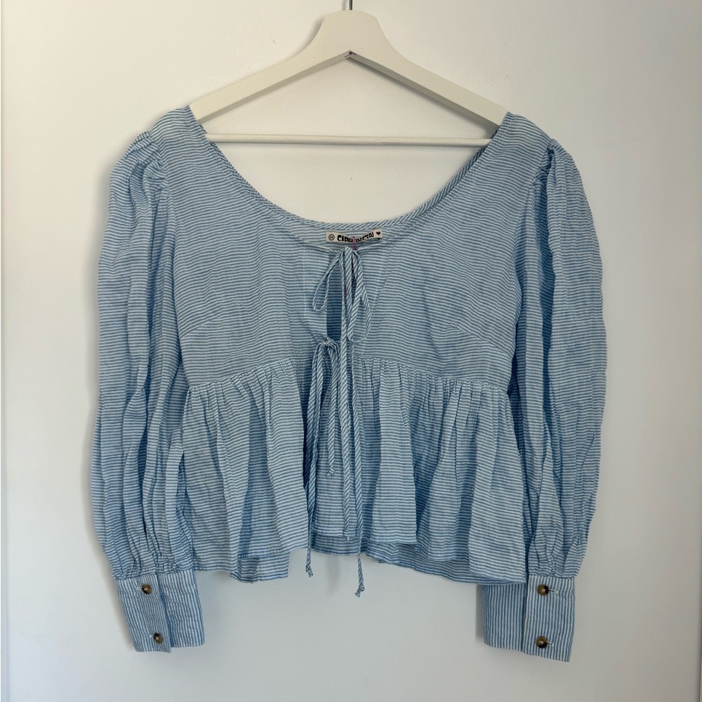 Ciao Lucia XS Benedetta Top Baby Blue Sustainable Stripe - Picture 7 of 12